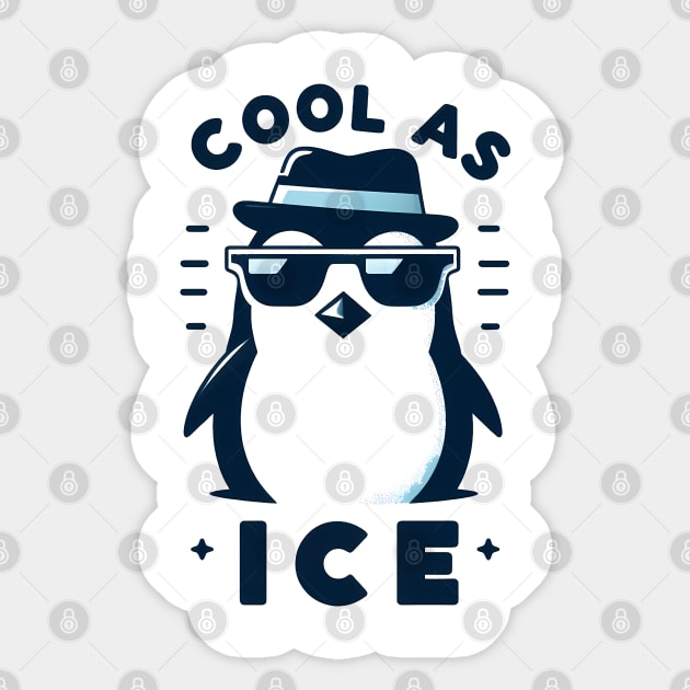 Cool as ice penguin Sticker by TaevasDesign